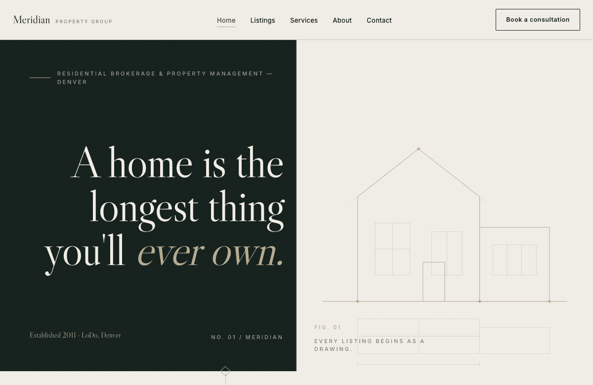 Meridian Property Group sample website preview