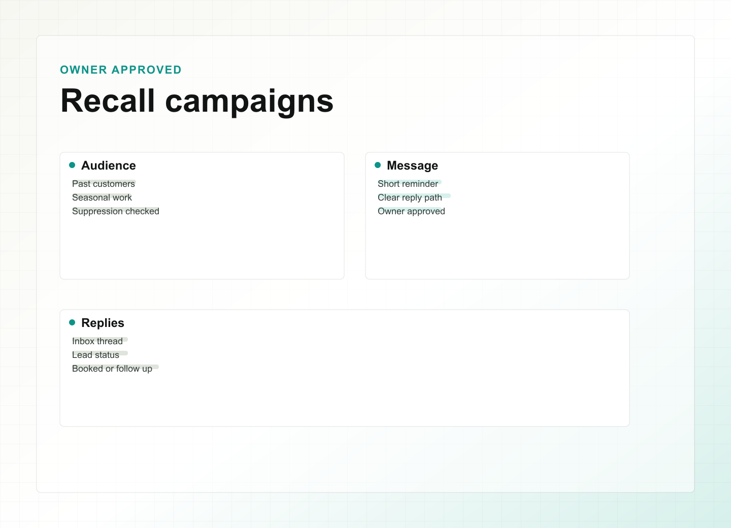 Moblank one-click marketing campaigns product preview with seasonal customer lists